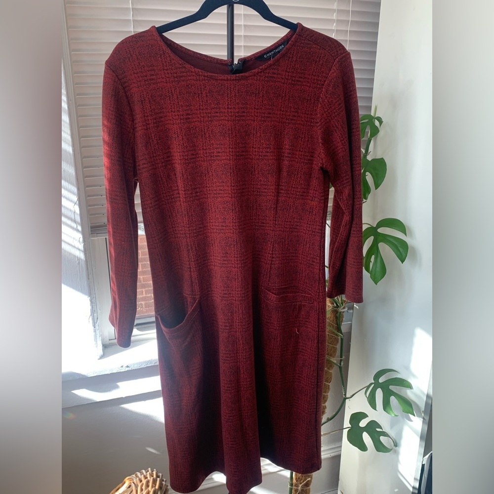 New with Tags: 41 Hawthorn Aniya Jacquard Knit Dress in Burgundy - M